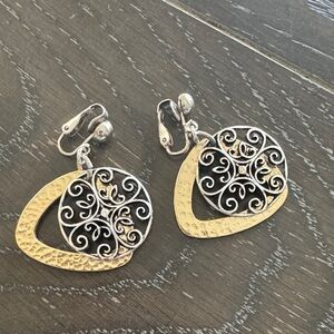 Brighton Gold and Silver Filigree Earrings